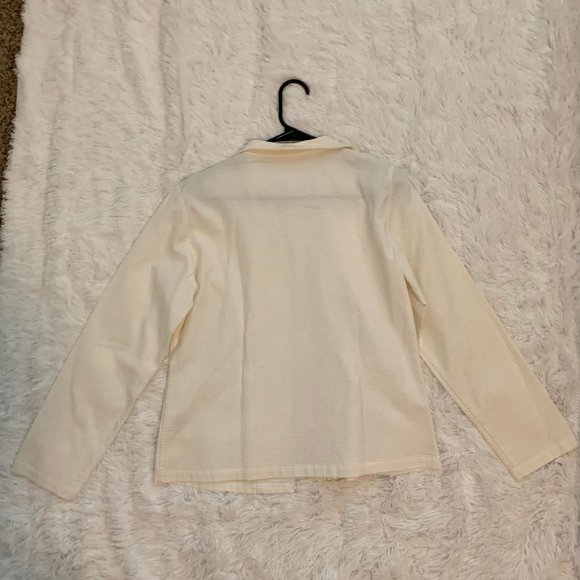 Women's Lightweight White Waffle Blazer - Picture 3 of 4